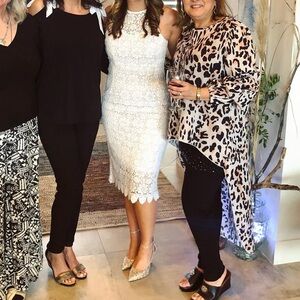 BHLDN White Floral Lace Midi Dress